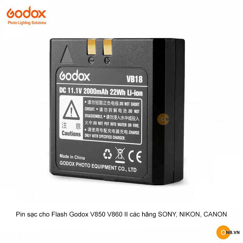Pin sạc cho Flash Godox V850 V860 II các hãng SONY, NIKON, CANON