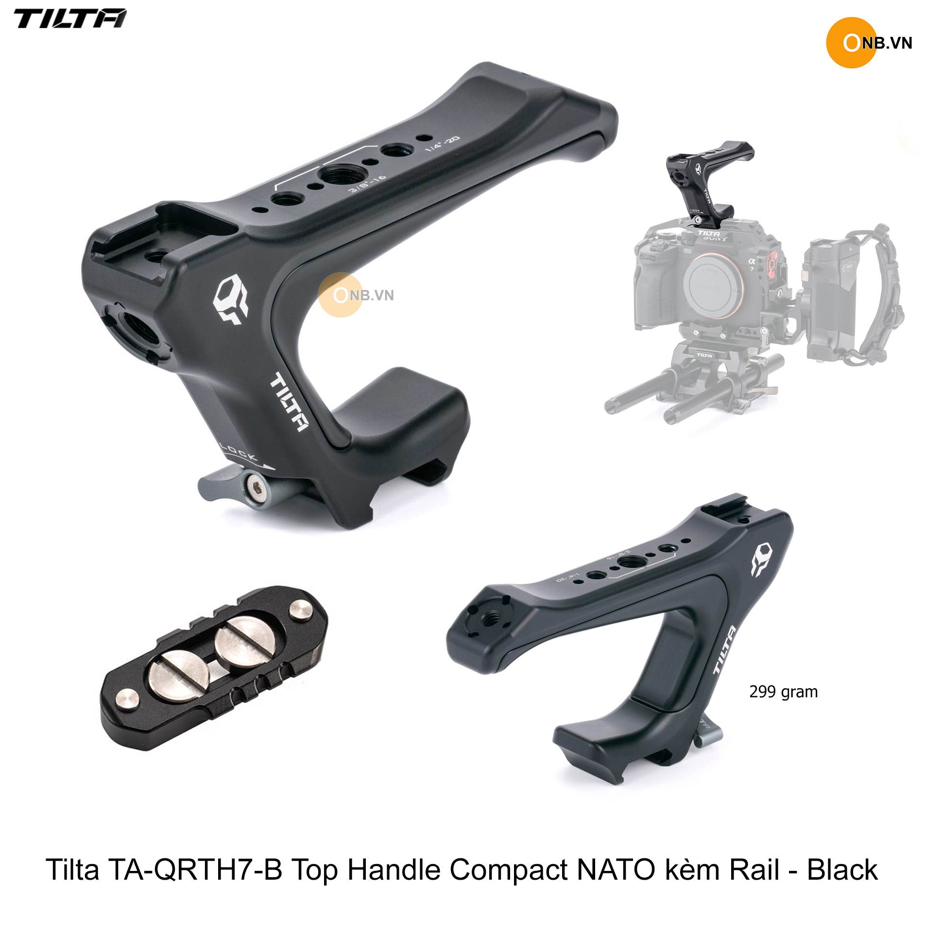 Tilta Top Handle Compact NATO kèm Rail - Black
