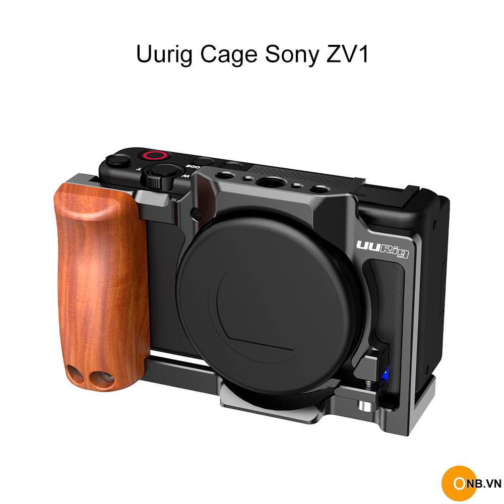 Uurig Cage Sony ZV1 - Khung bảo vệ, quay Vlog kèm báng gỗ