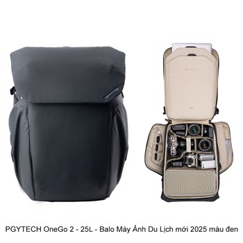 PGYTECH One Go 2 - 25L Balo Máy Ảnh Du Lịch mới 2025 màu đen