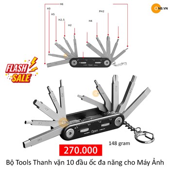 Bộ Tools Thanh vặn 10 đầu ốc đa năng cho Máy Ảnh