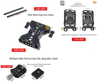 Combo 3 món base plate đế đũa plate Pin Vmount