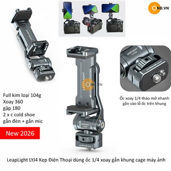 LeapLight LYJ4 Kẹp Điện Thoại dùng ốc 1-4 xoay gắn khung cage máy ảnh