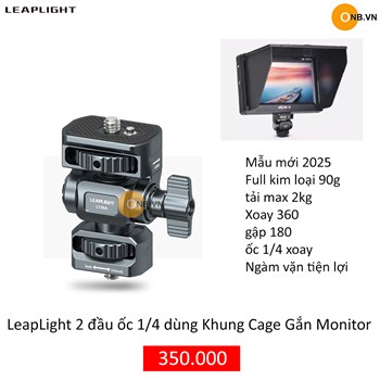 LeapLight LYJ6A ngàm nối 2 đầu ốc 1/4 dùng Khung Cage gắn Monitor - Đèn Led - Pocket 4 - Action