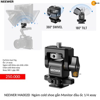 Neewer MA002D Ngàm cold shoe gắn Monitor đầu ốc 1/4 xoay