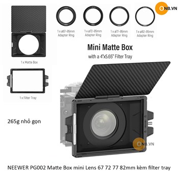 NEEWER PG002 Matte Box mini Lens 67 72 77 82mm kèm filter tray
