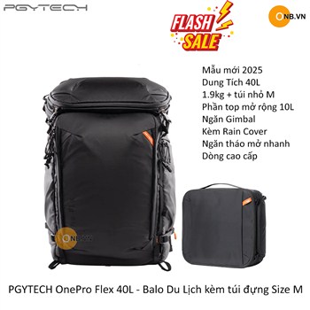 PGYTECH OnePro Flex 40L - Balo Du Lịch kèm túi đựng Size M