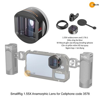 SmallRig 1.55X Anamorphic Lens - chuẩn Cinematic cho Iphone 3578