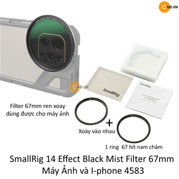SmallRig 1/4 Effect Black Mist Filter 67mm lens máy ảnh kèm ngàm hít nam châm 4583