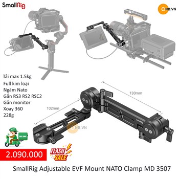 SmallRig Adjustable EVF Mount NATO Clamp Gắn Monitor 3507