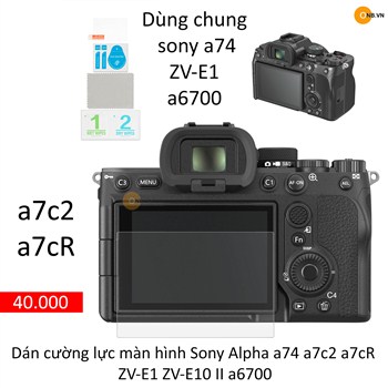 Dán cường lực màn hình Sony Alpha a74 a7c2 a7cR ZV-E1 ZV-E10 II a6700