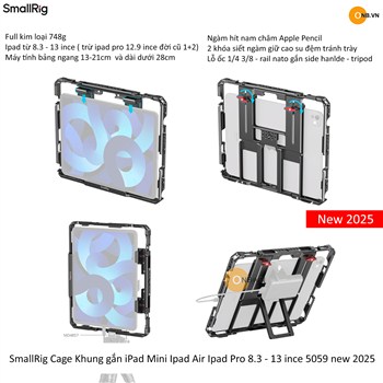 SmallRig Cage Khung gắn iPad Mini Ipad Air Ipad Pro 8.3 - 13 ince 5059