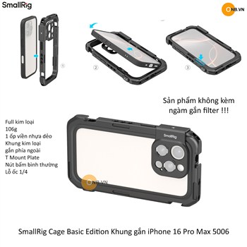 SmallRig Cage Khung hỗ trợ quay iPhone 16 Pro Max 5006