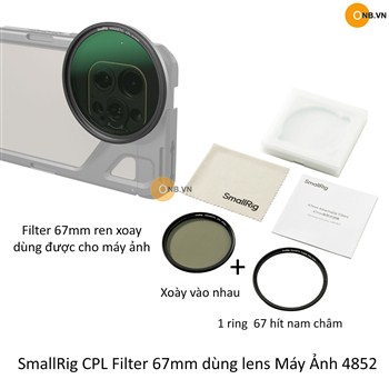 SmallRig CPL Filter 67mm cho máy ảnh kèm adapter nam châm 4852