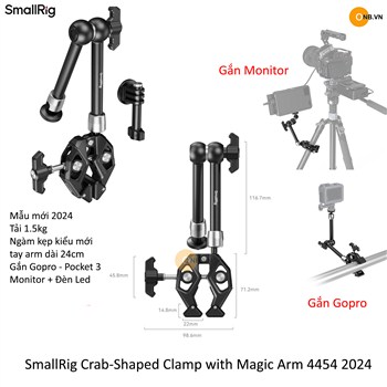 SmallRig Magic arm 24cm và kẹp càng kua gắn Gopro - Pocket 3 - Action 6 4454