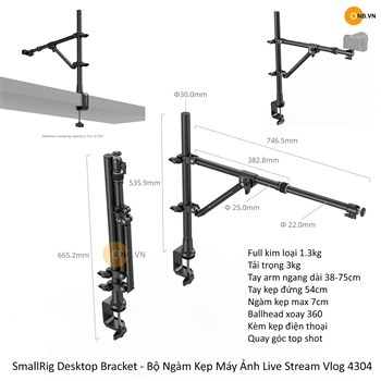 SmallRig Desktop Bracket - Bộ Ngàm Kẹp Gắn Máy Ảnh quay Top Shot - Live Stream Vlog 4304