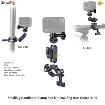 SmallRig Handlebar Clamp Kẹp Xe Đạp gắn Gopro Pocket 3 Action 6 4191