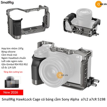 SmallRig HawkLock Cage có báng cầm Silicone Sony Alpha a7c2 a7cR 5198