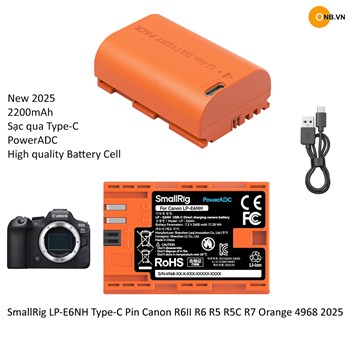 SmallRig LP-E6NH Type-C Pin Canon R6II R6 R5 R5C R7 Orange 4968 2025