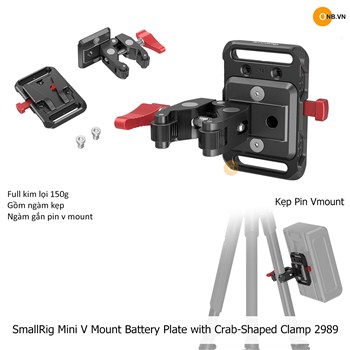 SmallRig Mini V Mount Battery Plate with Crab-Shaped Clamp 2989