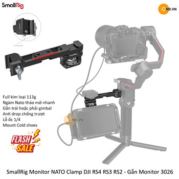 SmallRig Monitor NATO Clamp DJI RS4 RS3 RS2 - Gắn Monitor 3026b