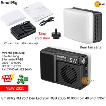 SmallRig RM 25C Đèn Led 25w RGB 2000-10.000k pin 45 phút 5357