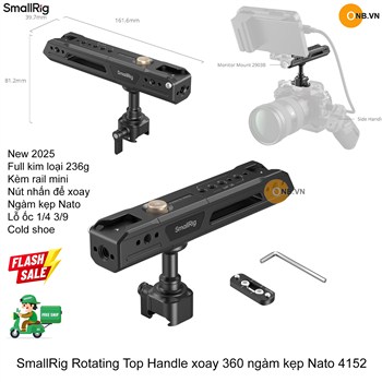 SmallRig Rotating Top Handle xoay 360 ngàm kẹp Nato 4152 new 2026