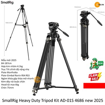 SmallRig Heavy-Duty Fluid Head Tripod Kit AD-01S ad01s 4686 new 2025