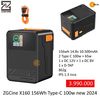 ZGCine X160 Pin V Mount 156Wh Type-C 100w new 2025