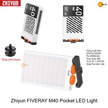 Zhiyun Fiveray M40 đèn led mini 2700-6200k công suất 40w