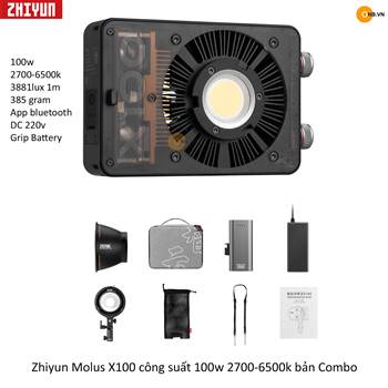 Zhiyun Molus X100 đèn led 100w 2700-6500k bản Combo