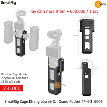 SmallRig Cage Khung bảo vệ DJI Osmo Pocket 4P-4-3 hỗ trợ quay 6006